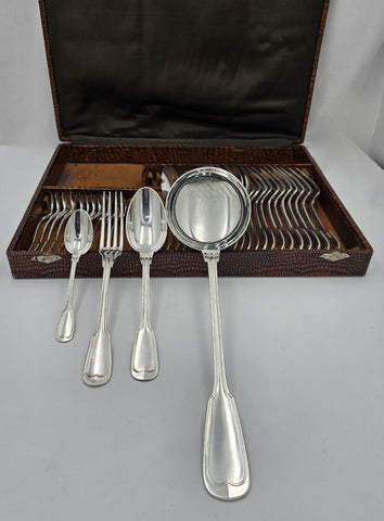 - SFAM - Ménagère 12 Personnes Modèle Filet. French silver plated cutlery